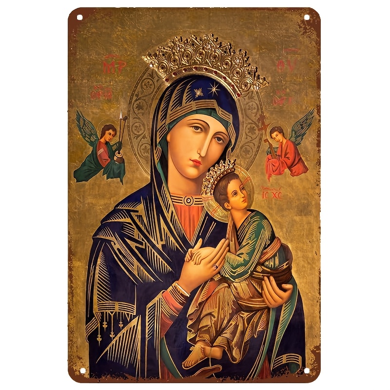 Home Decor Gold - 2D Vintage Metal Sign, Virgin Mary