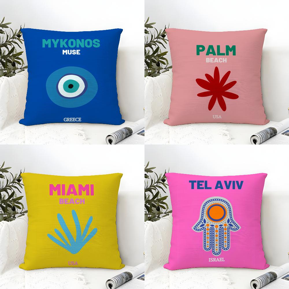 Home Decor Jaipur - Bali Dubai Jaipur Travel Cushion Cover