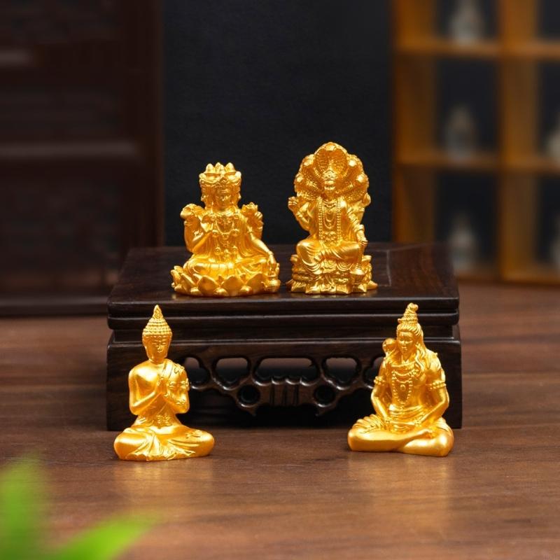 Home Decor Gold - 30Pcs Mini Gold Buddhas Statues Bulk