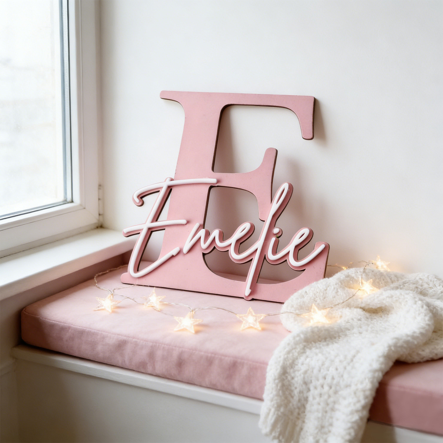 Home Decor Unique - 1pc Double-layer Wooden Name Decoration Plaque,