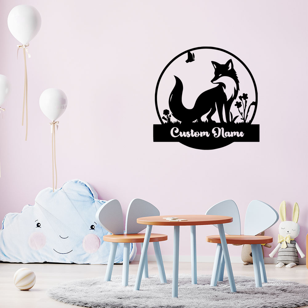 1PC Fashion Fox Customizable N - Home Decor Wall Stickers 评论和价格