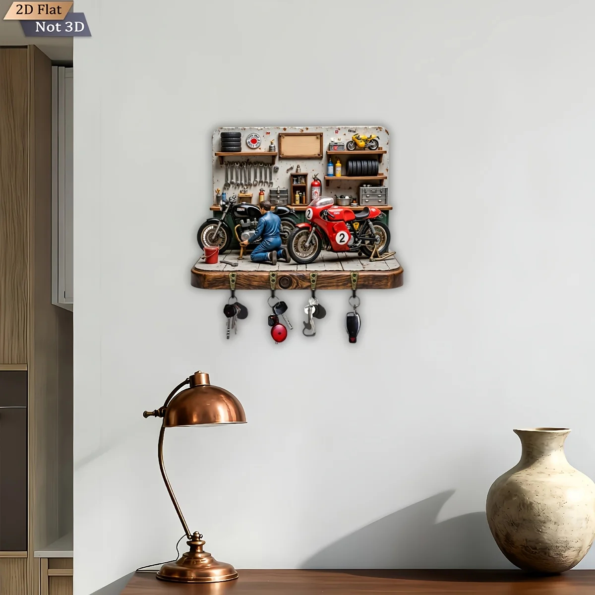 2D Flat, 1pc,  Motorcycle Repa - Home Decor Theme 评论和价格