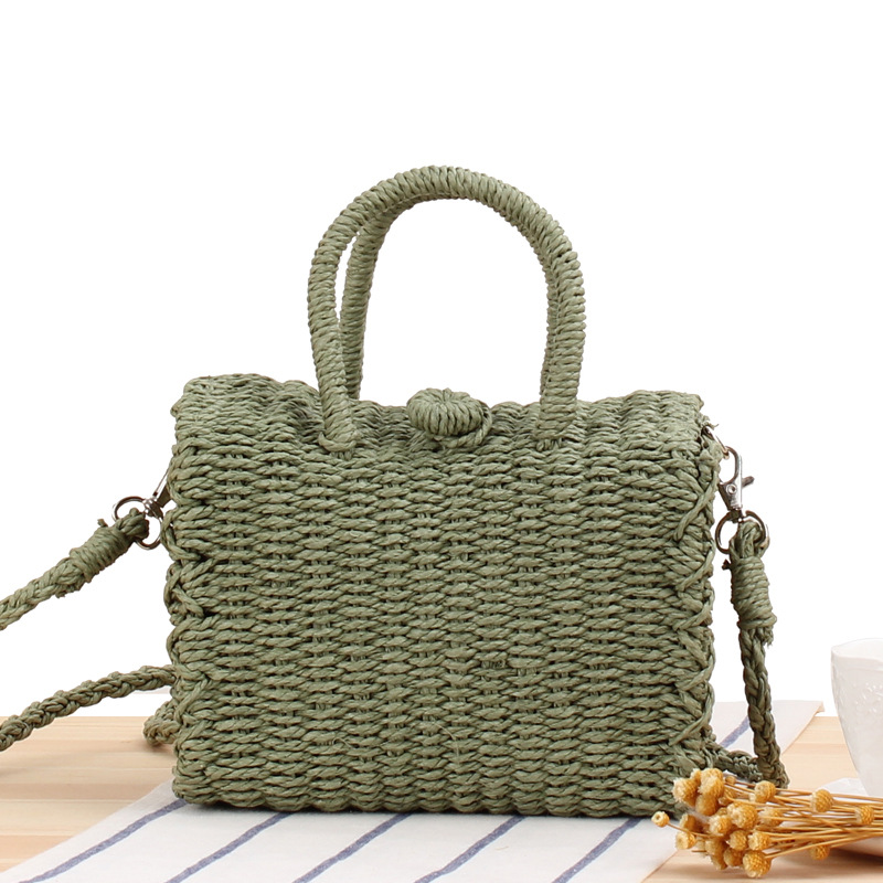 Summer Straw Beach Bag Handmad - Home Decor Rattan 评论和价格