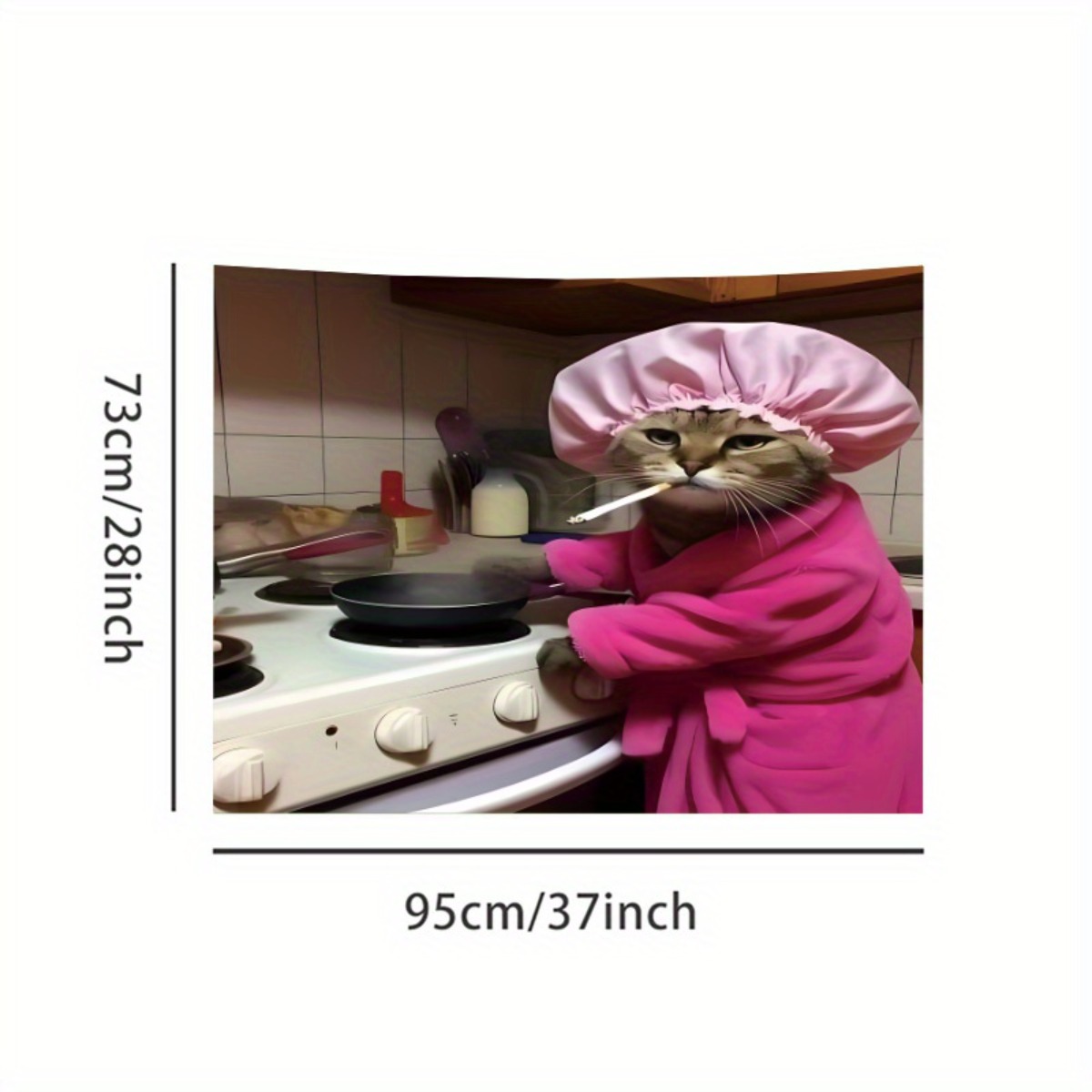 Cat Chef Pink Robe Wall Tapest - Home Decor Minimalist Style 评论和价格
