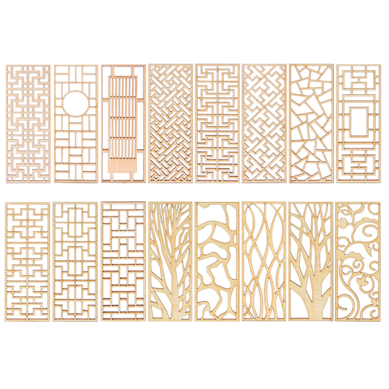 4pcs Wooden Miniature Partitio - Room Divider Screen 评论和价格