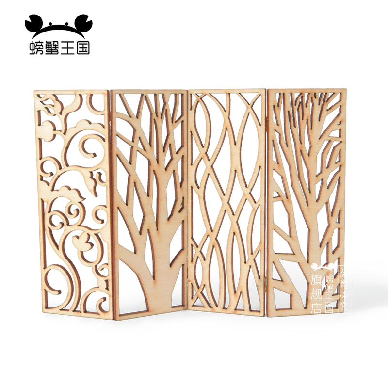 4pcs Wooden Miniature Partitio - Room Divider Screen 评论和价格