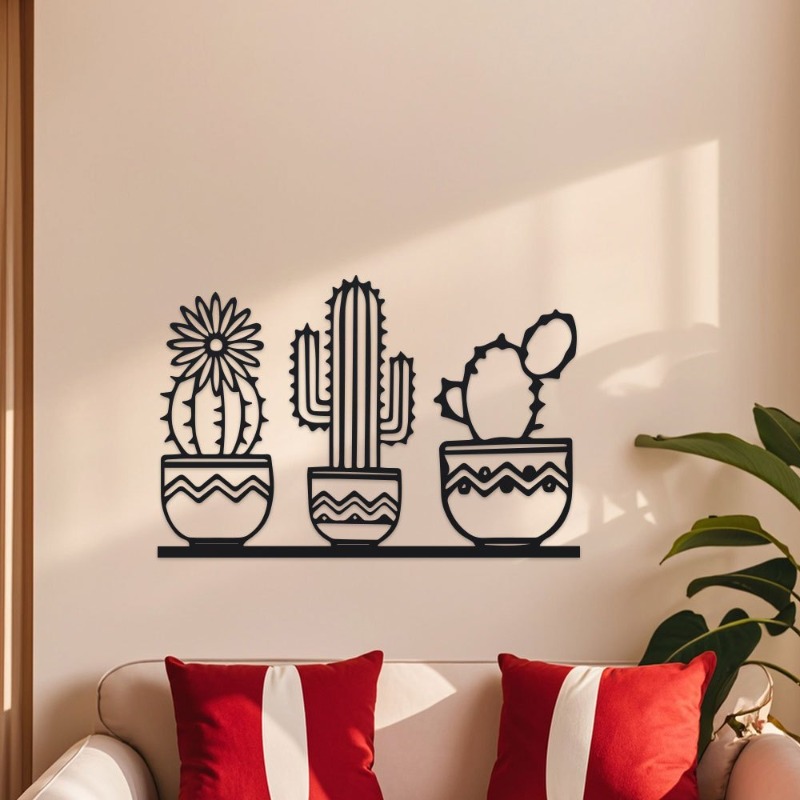 Rustic Cactus Metal Wall Decor - Home Decor Garden Ideas 评论和价格