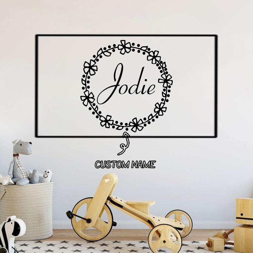 1PC Lovely Wreath Custom Text  - Home Decor Wall Stickers 评论和价格
