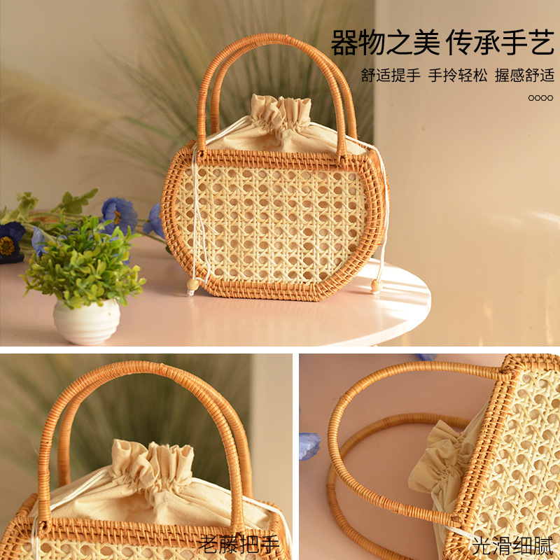 Casual Hollow Rattan Basket Ba - Home Decor Rattan 评论和价格