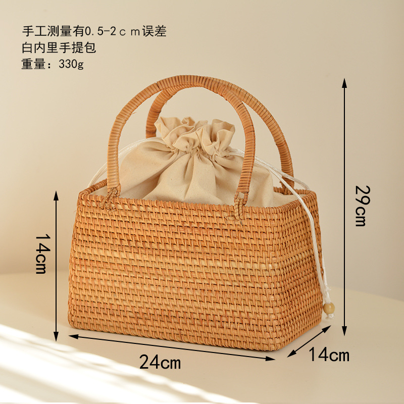 Casual Hollow Rattan Basket Ba - Home Decor Rattan 评论和价格