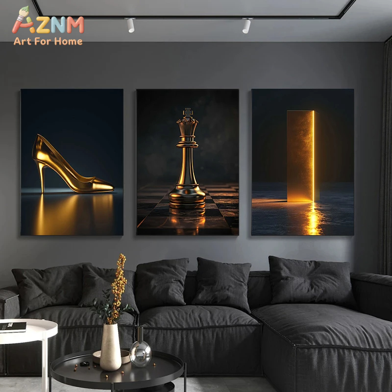 AZNM Luxury Gold Themed Framel - Home Decor Theme 评论和价格