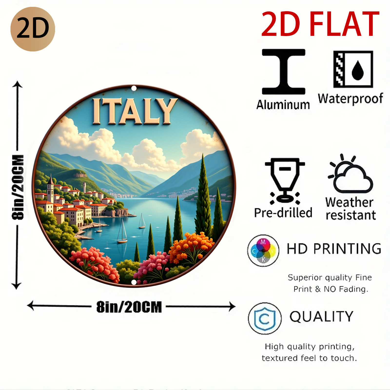 2D Flat Circular Italy Landsca - Home Decor Logo Design 评论和价格