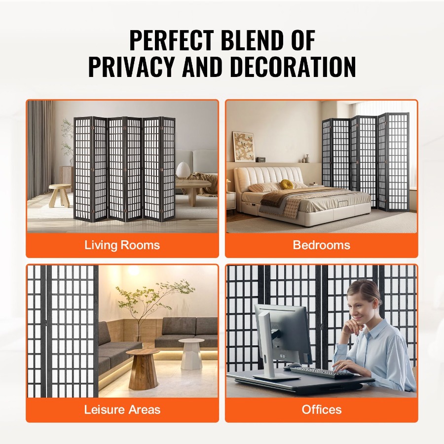 6 Panel Japanese Room Divider  - Room Divider Screen 评论和价格