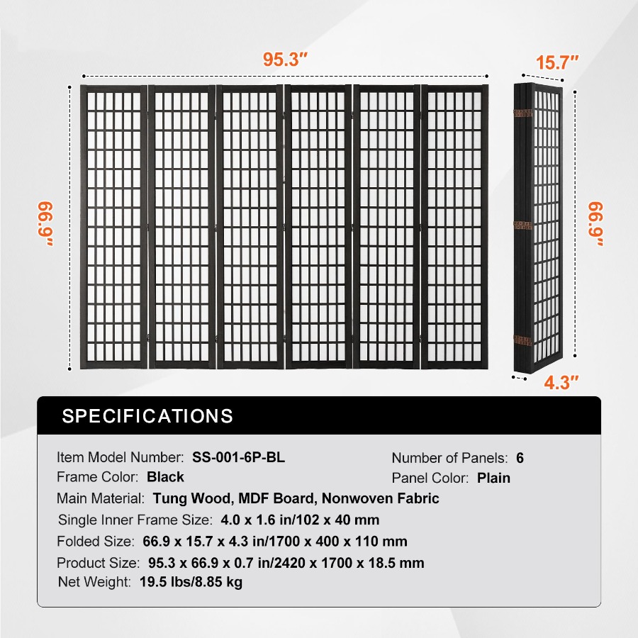 6 Panel Japanese Room Divider  - Room Divider Screen 评论和价格