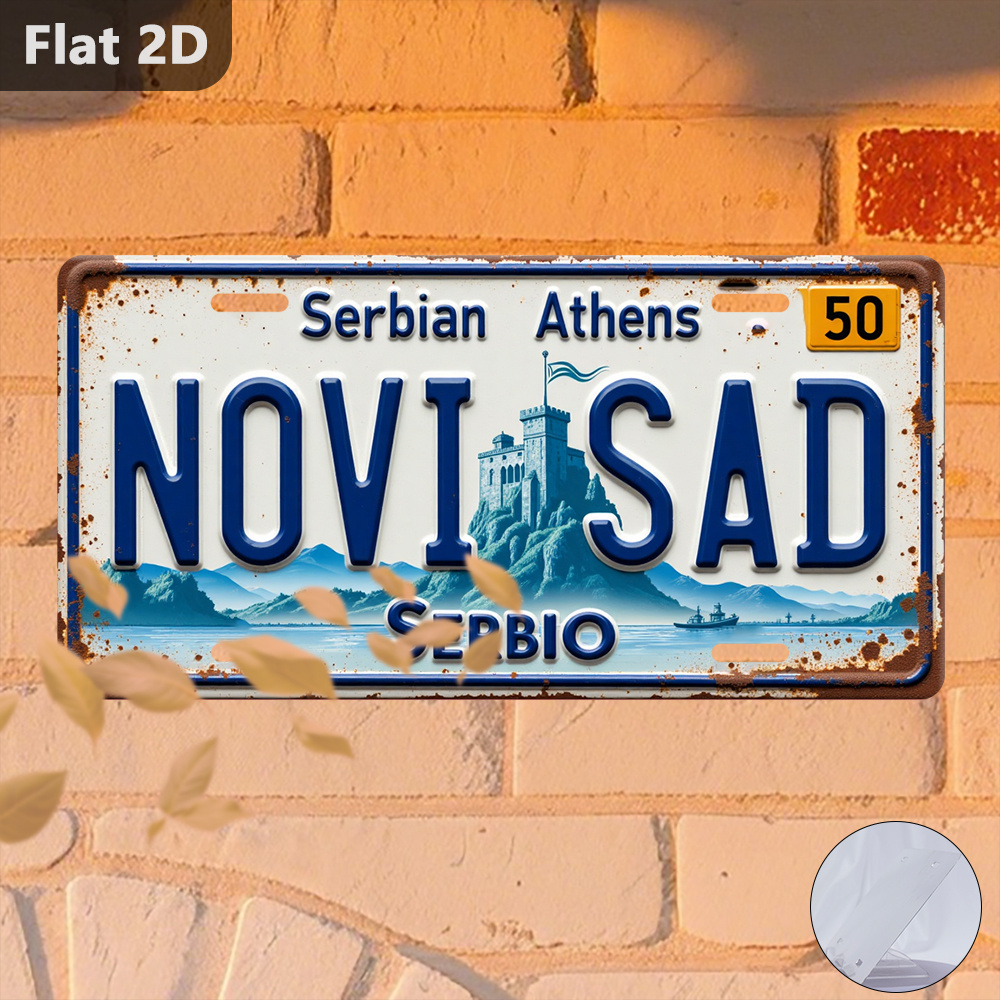 Vintage 2D Tin Sign Novi Sad C - Home Decor Novi Sad 评论和价格