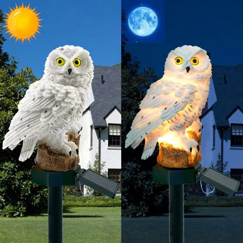 Solar Owl Statue Garden Light  - Home Decor Unique 评论和价格