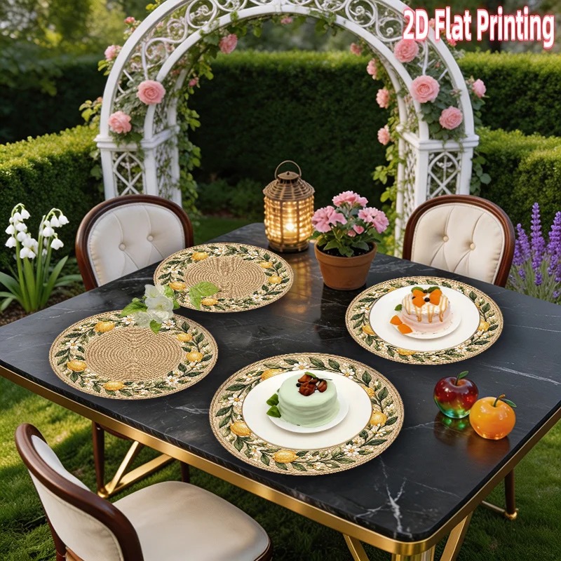 4-Piece 2D Printed Placemats - - Home Decor Rattan 评论和价格