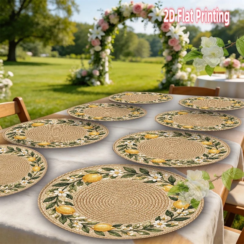 4-Piece 2D Printed Placemats - - Home Decor Rattan 评论和价格