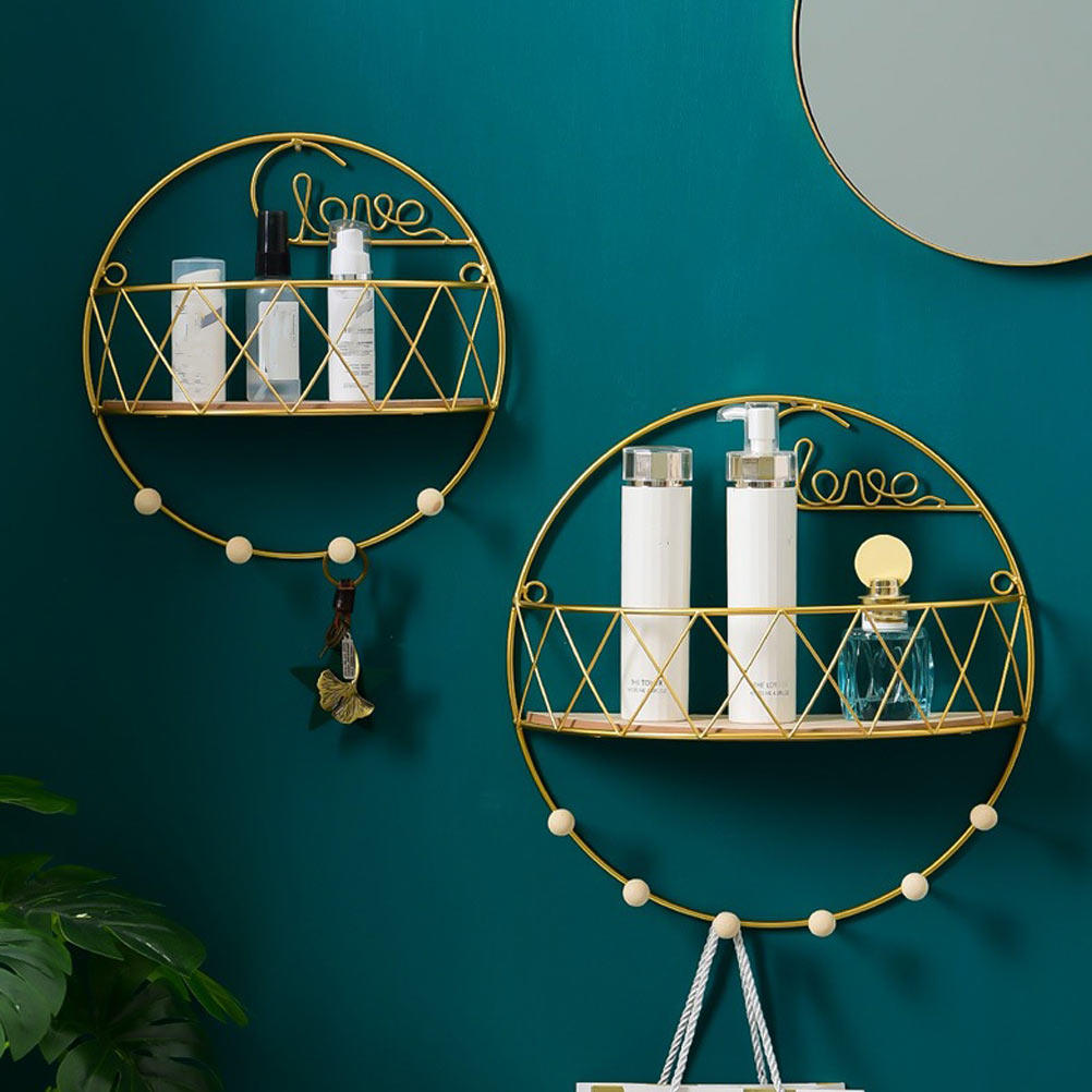 1pc Creative Wall Hanging Rack - Home Decor Gold 评论和价格