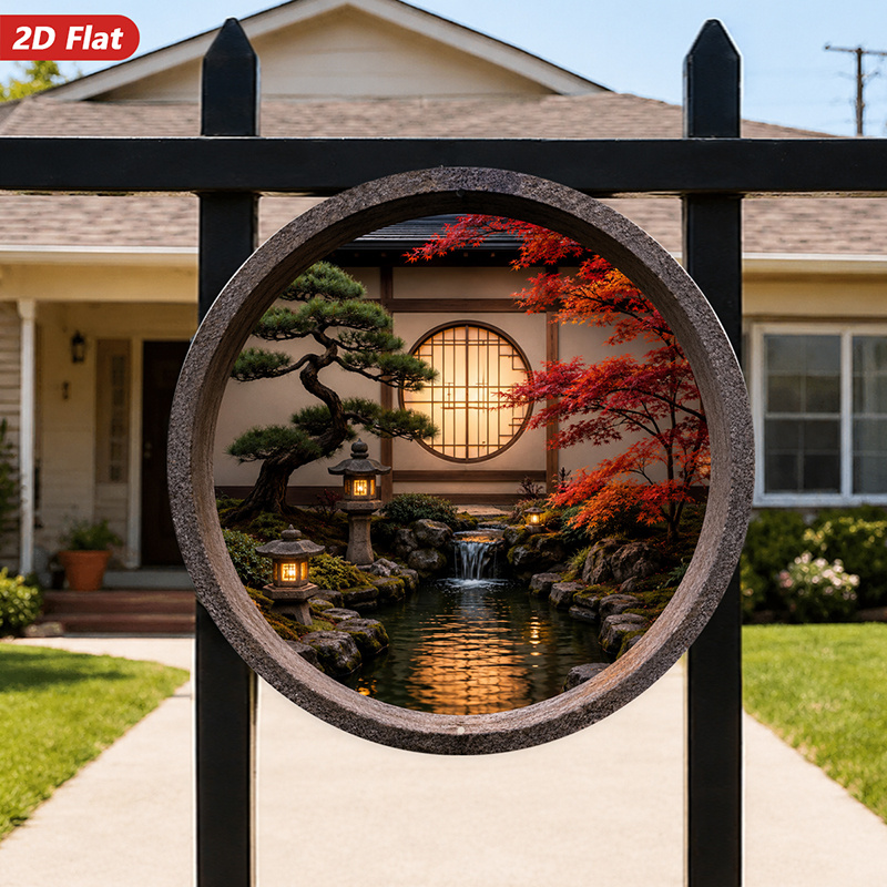 2D Flat, 1pc Round Metal Sign  - Home Decor Garden Ideas 评论和价格