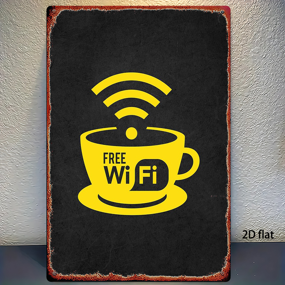 2D Vintage Metal Sign, WiFi Zo - Home Decor Garden Ideas 评论和价格