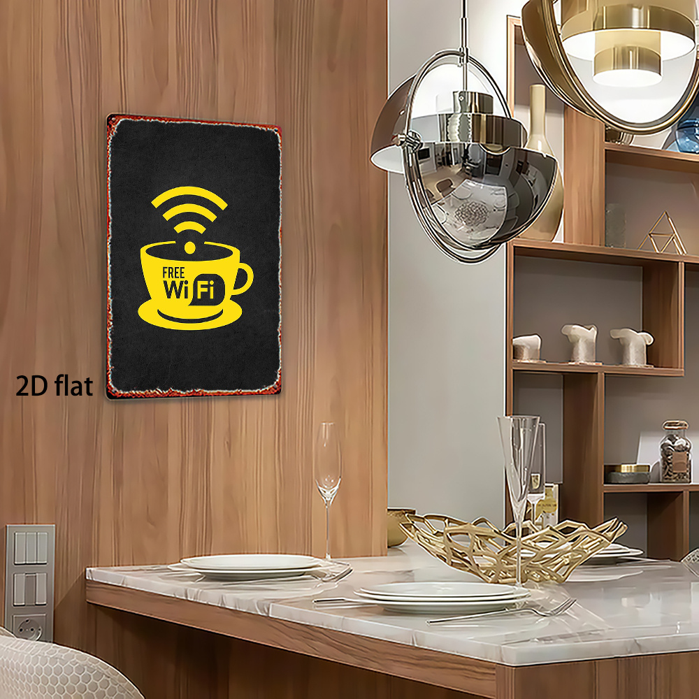 2D Vintage Metal Sign, WiFi Zo - Home Decor Garden Ideas 评论和价格