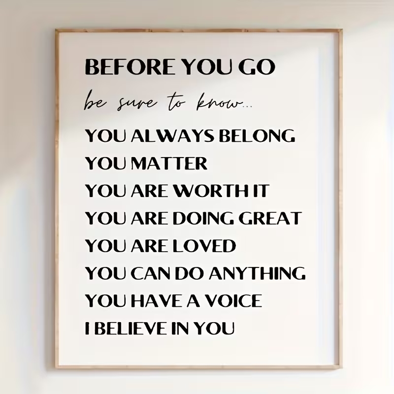 Modern Before You Go Inspirati - Home Decor Quotes 评论和价格