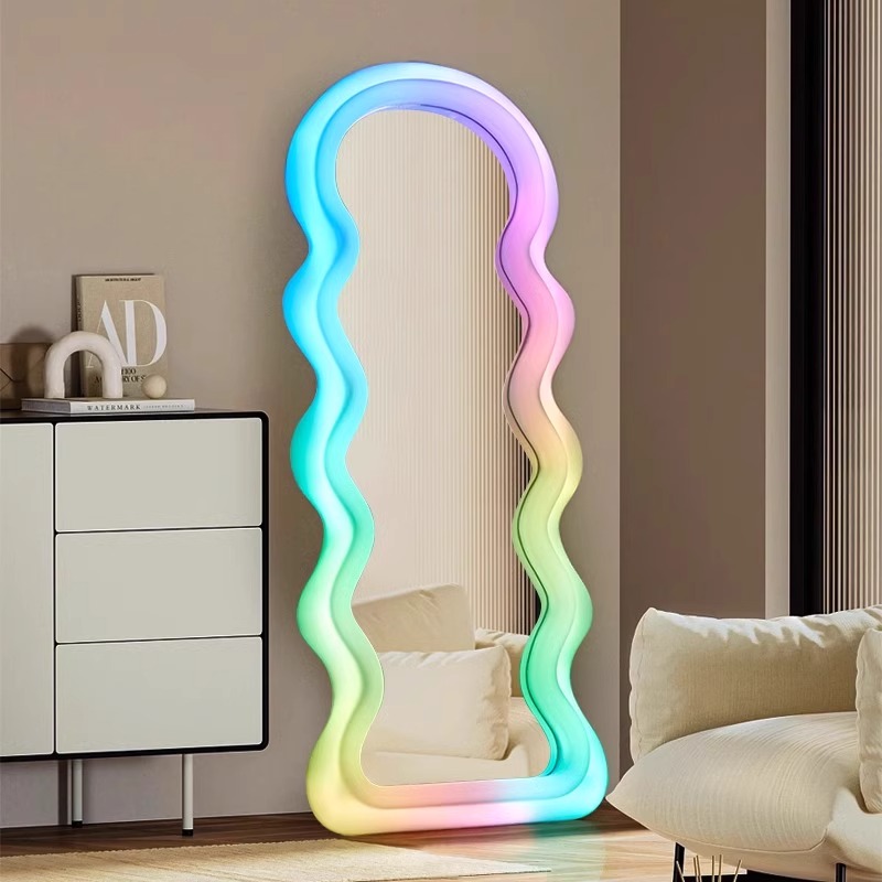 Korean Style Light Mirror Wavy - Home Decor Minimalist Style 评论和价格