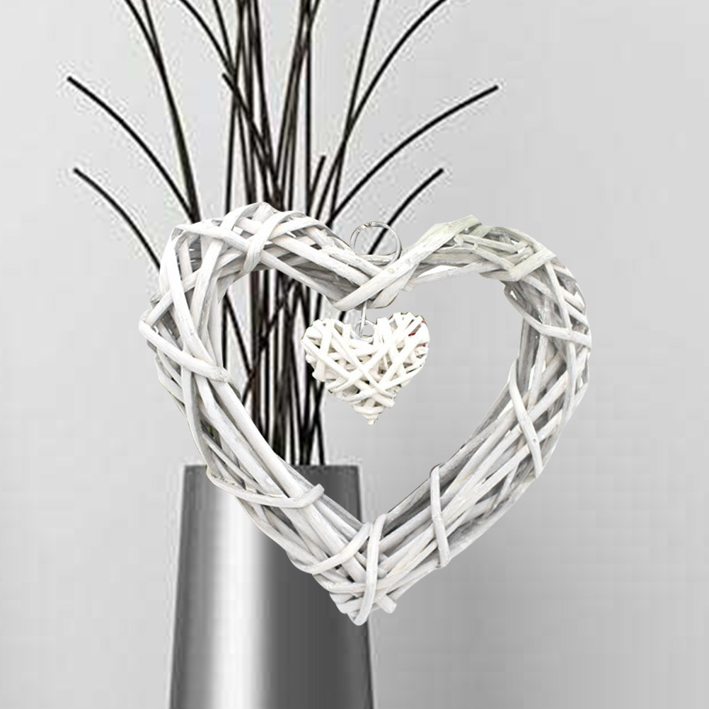 Rustic Love Heart Hanging Craf - Home Decor Rattan 评论和价格