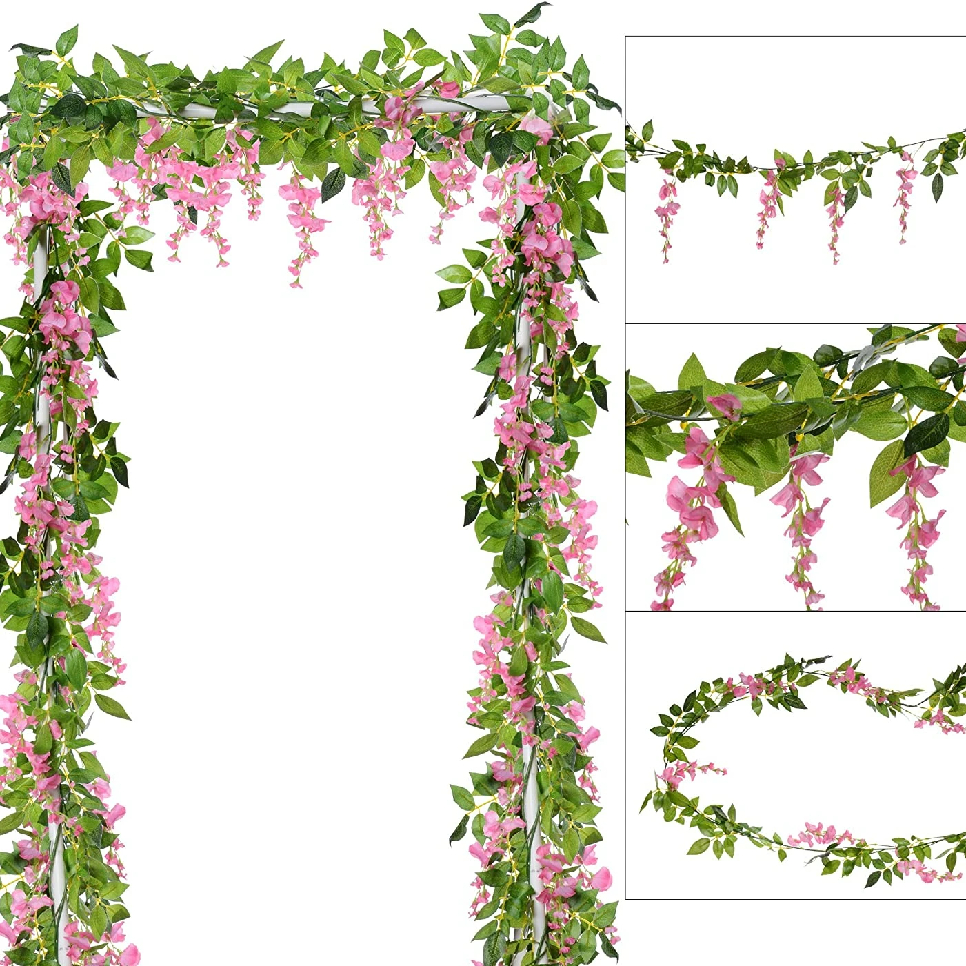 1.8M Artificial Flowers Silk A - Home Decor Rattan 评论和价格